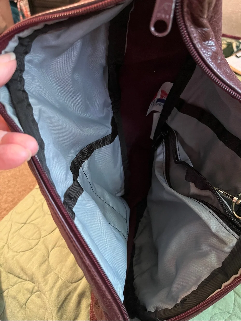 Vintage AmeriBag Healthy Back Bag  tear-drop shape leather.